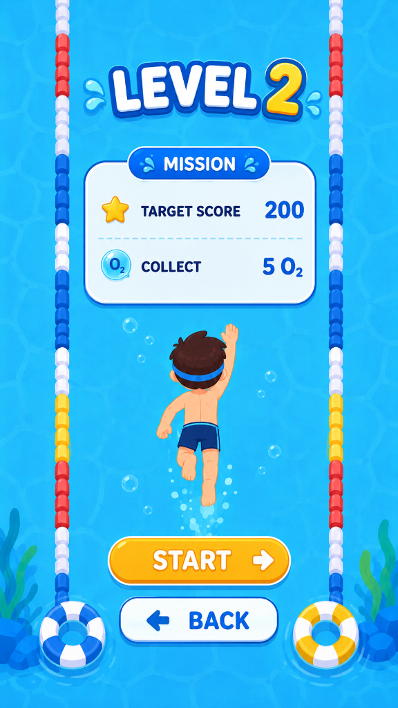 SwimUp Mission Screen